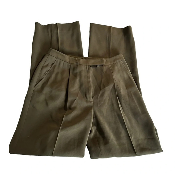 Anne Klein women's pleated trousers size 6 Olive Green - Picture 1 of 4